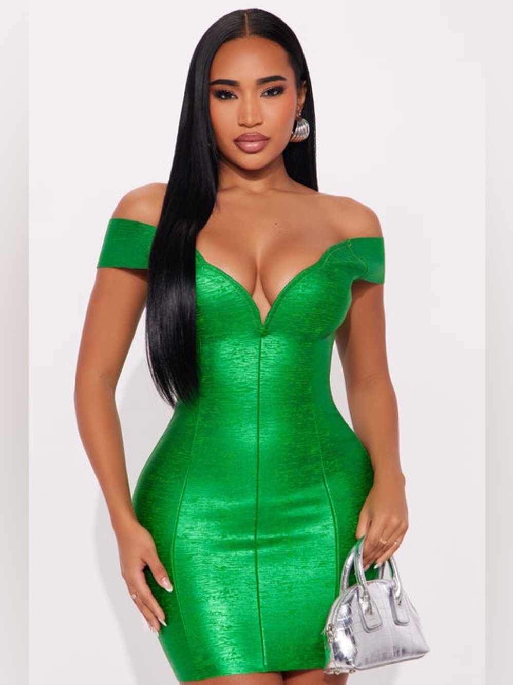 Shimmer One-Shoulder Green Bodycon Mini Dress- Kentucky Derby Ready🏇🏼